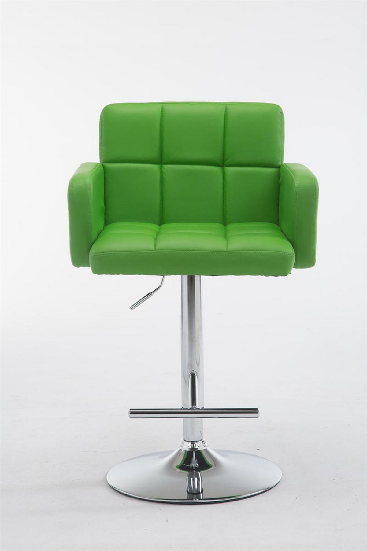 BARHOCKER Lausanne, Gestell Metall in Chromoptik, Kunstleder Grün - Chromfarben/Grün, Kunststoff/Textil (60/100/56cm) - TPFLiving