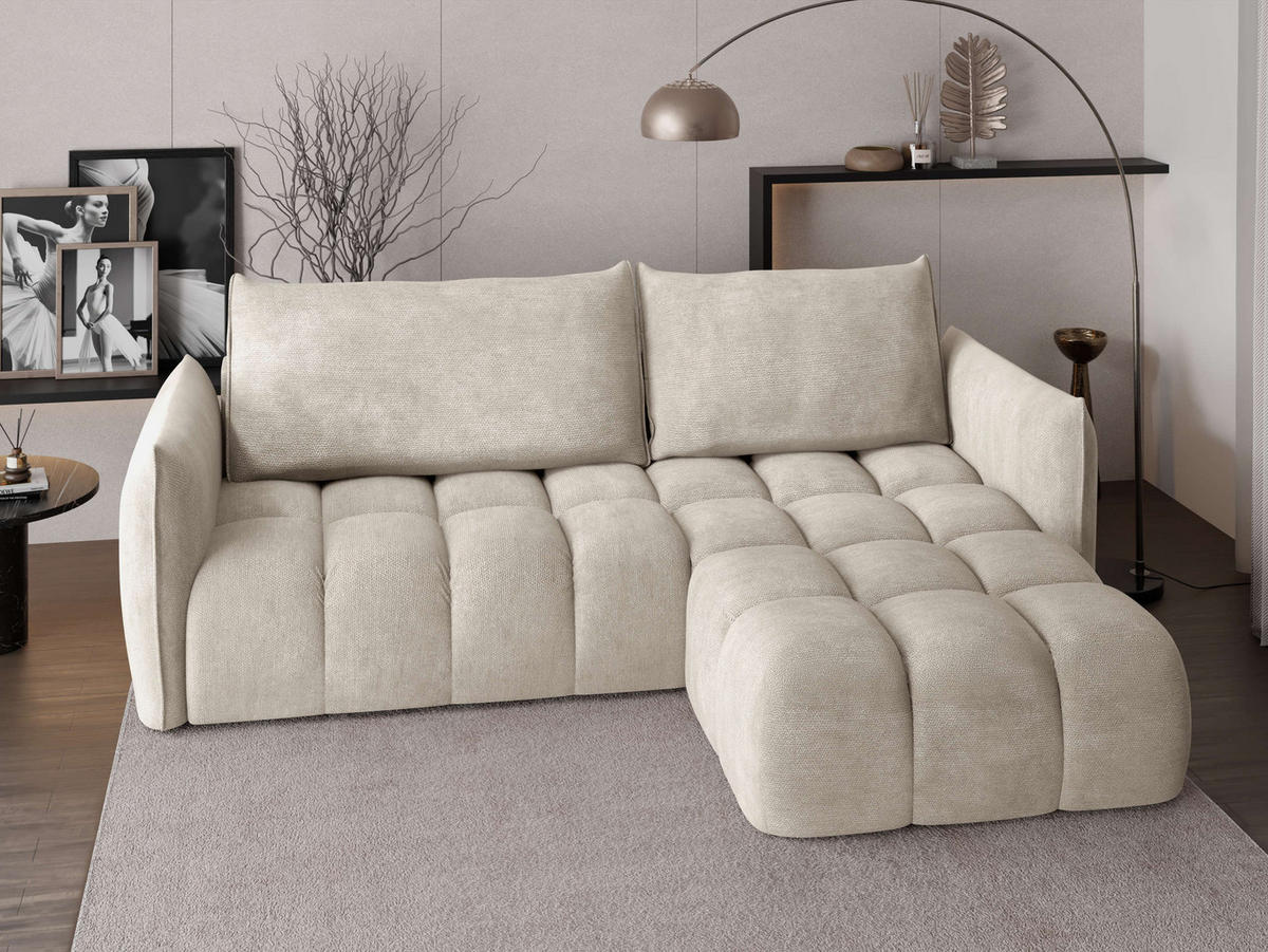 ECKSOFA Marsala, Seite: Rechts - Beige/Schwarz, Holz/Kunststoff (245/167cm) - MIRJAN24