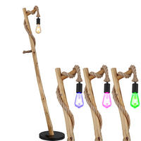 LED STEHLEUCHTE Holz Braun Metall - Braun, Holz (42.5/30/150cm) - Globo Lighting