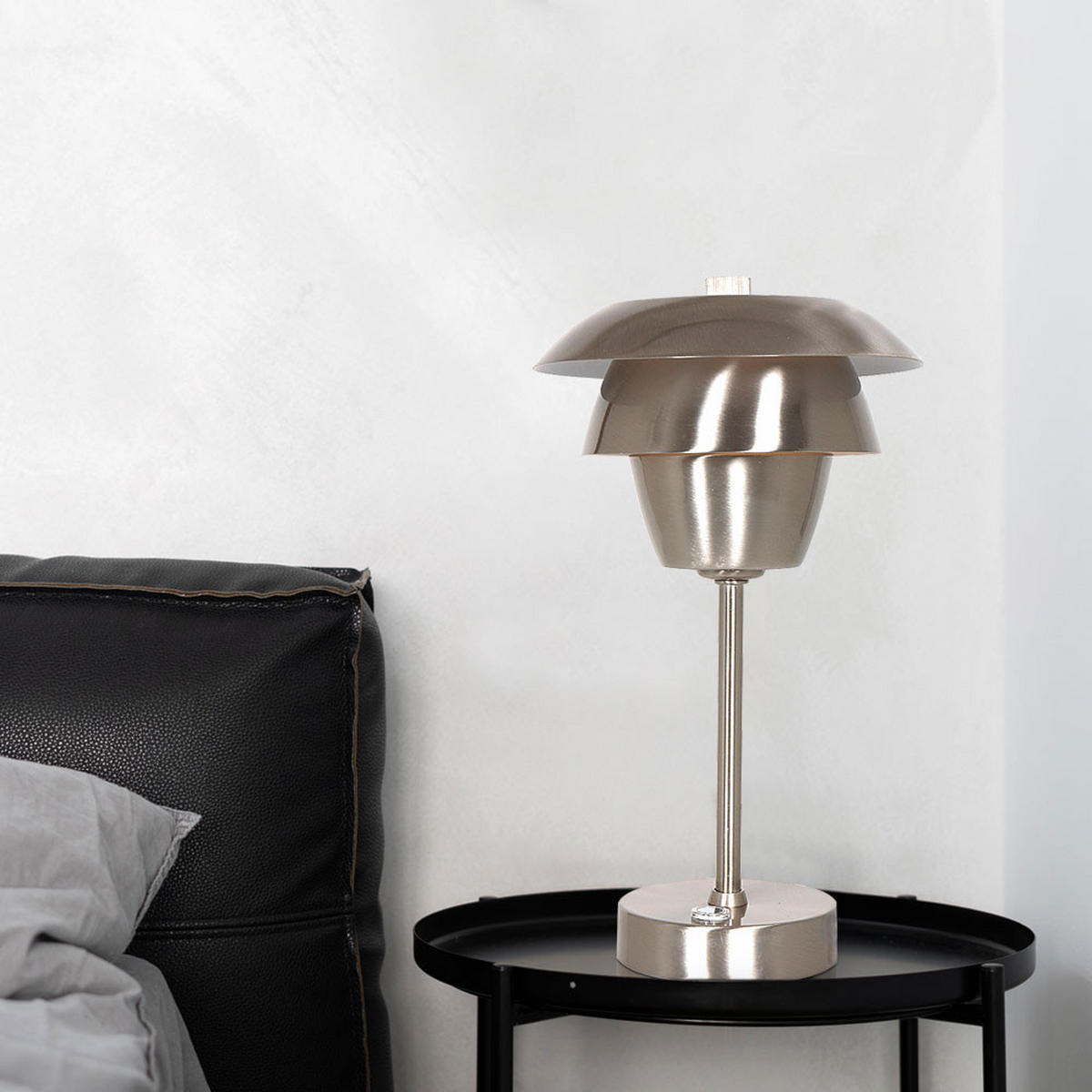 TISCHLEUCHTE Bordlampe Silber Metall - Silberfarben, Metall (18/18/31cm)