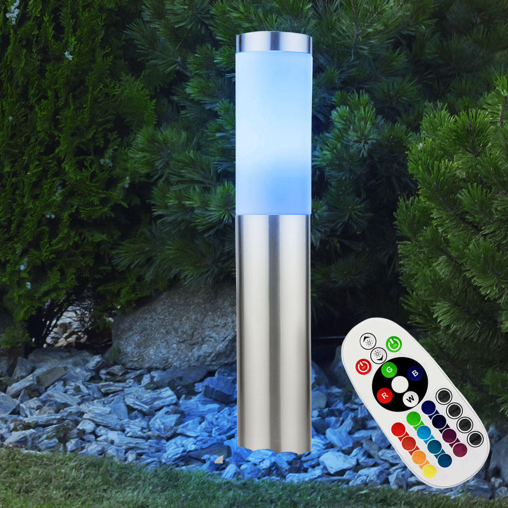 LED WEGELEUCHTE Edelstahl RGB - Silberfarben, Metall (12.7/12.7/45cm) - Globo Lighting