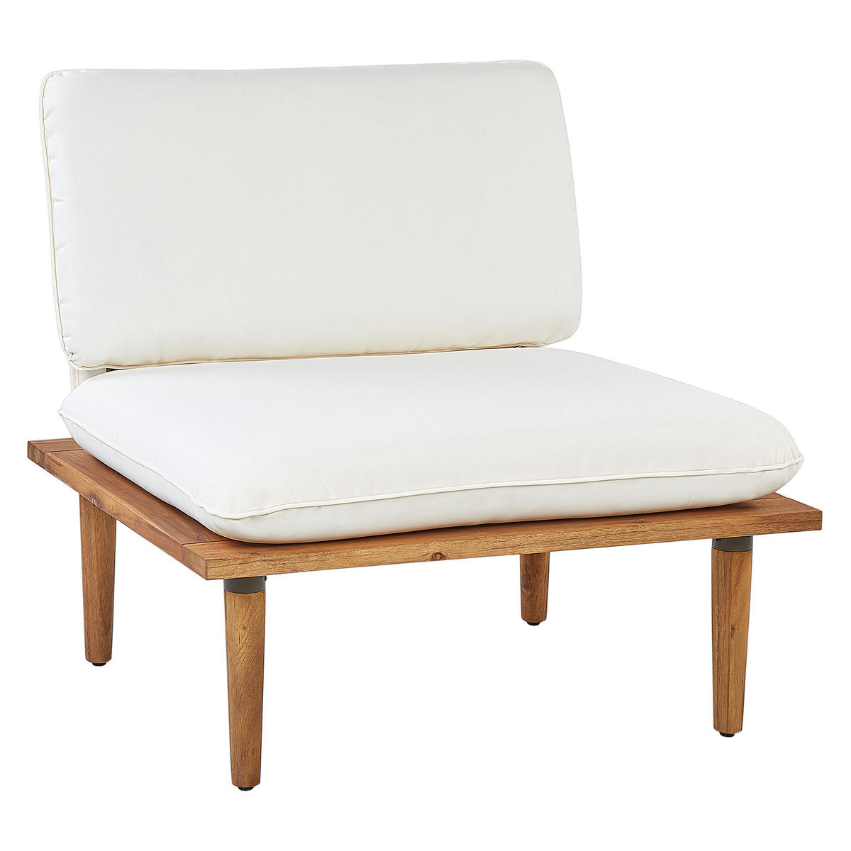 4-SEDEŽNA LOUNGE GARNITURA certificiran akacijev les svetlo rjava modularna blazine kremasto bela Frascati - svetlo rjava/bela, les (80/75/70cm) - Beliani