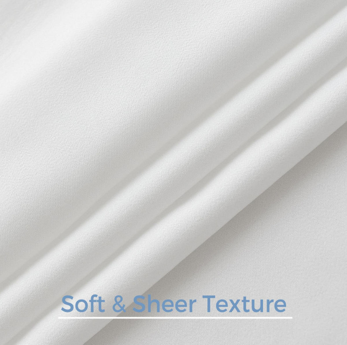 VORHÄNGE – Halbtransparent – Weiß – 132 x 182 cm – 2 Schals - Weiß, Textil (182/1/132cm)