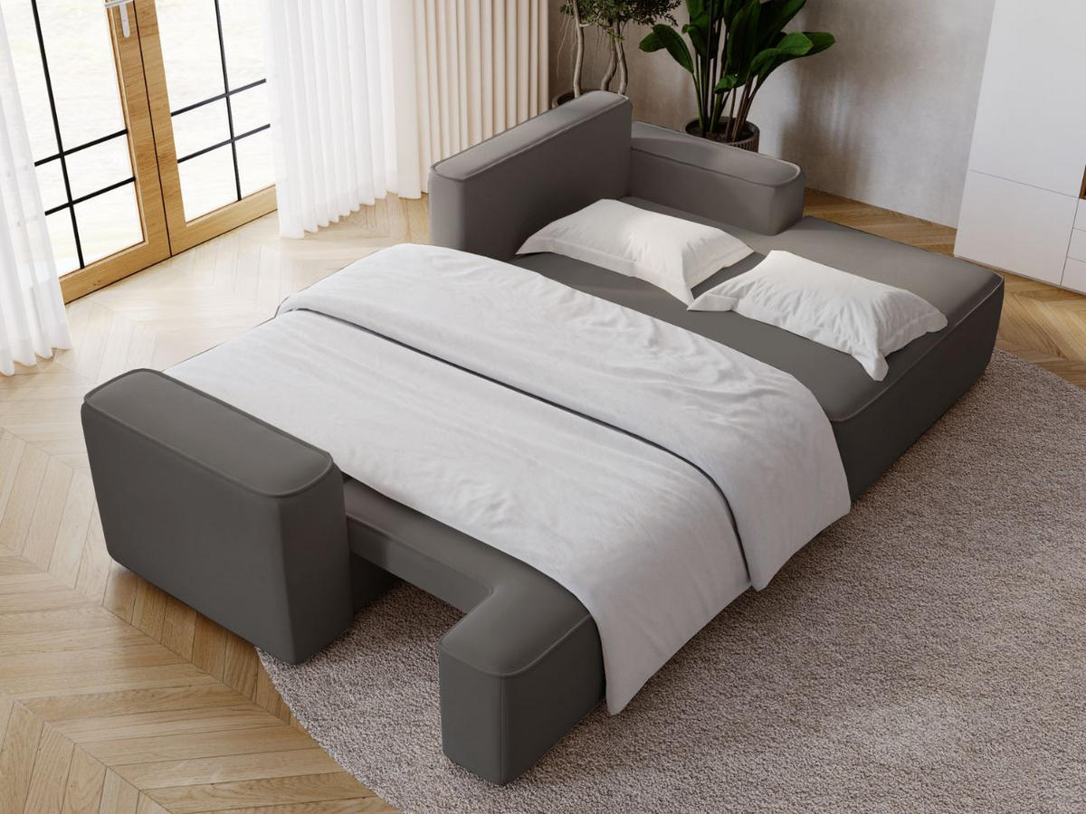 ECKSOFA California Dunkelgrau Rechts - Dunkelgrau, Holz/Textil (270/165cm) - Graingold