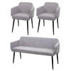 ESSZIMMER-SET Grau 3er-Set - Grau, Textil (133/77/56cm) - MCW