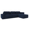 ECKSOFA L Form Arkleton Blau 360/180/93 cm Rechts mit Schlaffunktion - Blau/Schwarz, Kunststoff/Textil (360/180cm) - AX Living