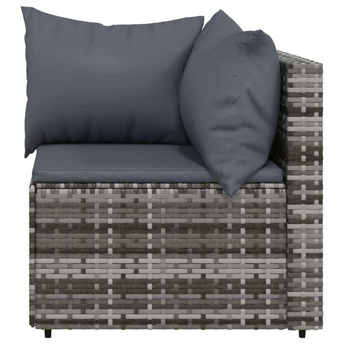 GARTEN-LOUNGE-SET 3-teilig Mit Kissen Grau Poly Rattan - Grau, Kunststoff (63/57.5/63cm) - vidaXL