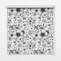 VNÚTORNÁ roleta - okenná roleta - roleta - 150x180 cm - Nakreslený kvet - sivá, plast (150/180/0.5cm) - TULUP