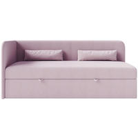 JUGENDBETT Calmmo Rosa mit Chenille-Bezug, Kopfteil links - Pink, Textil (90/200cm) - Selsey