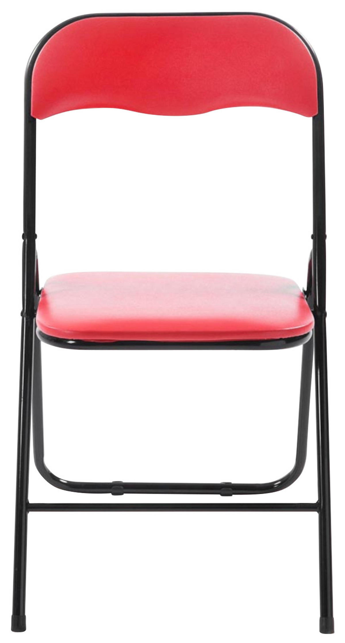 KLAPPSTUHL 2er Set Kunststoff rot/schwarz - Rot/Schwarz, Kunststoff/Textil (45/78/45cm) - CLP