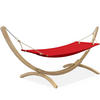 HÄNGEMATTE mit Gestell CORRELO ,Rot - Rot, Holz/Textil (395/143/145cm) - KONSIMO®