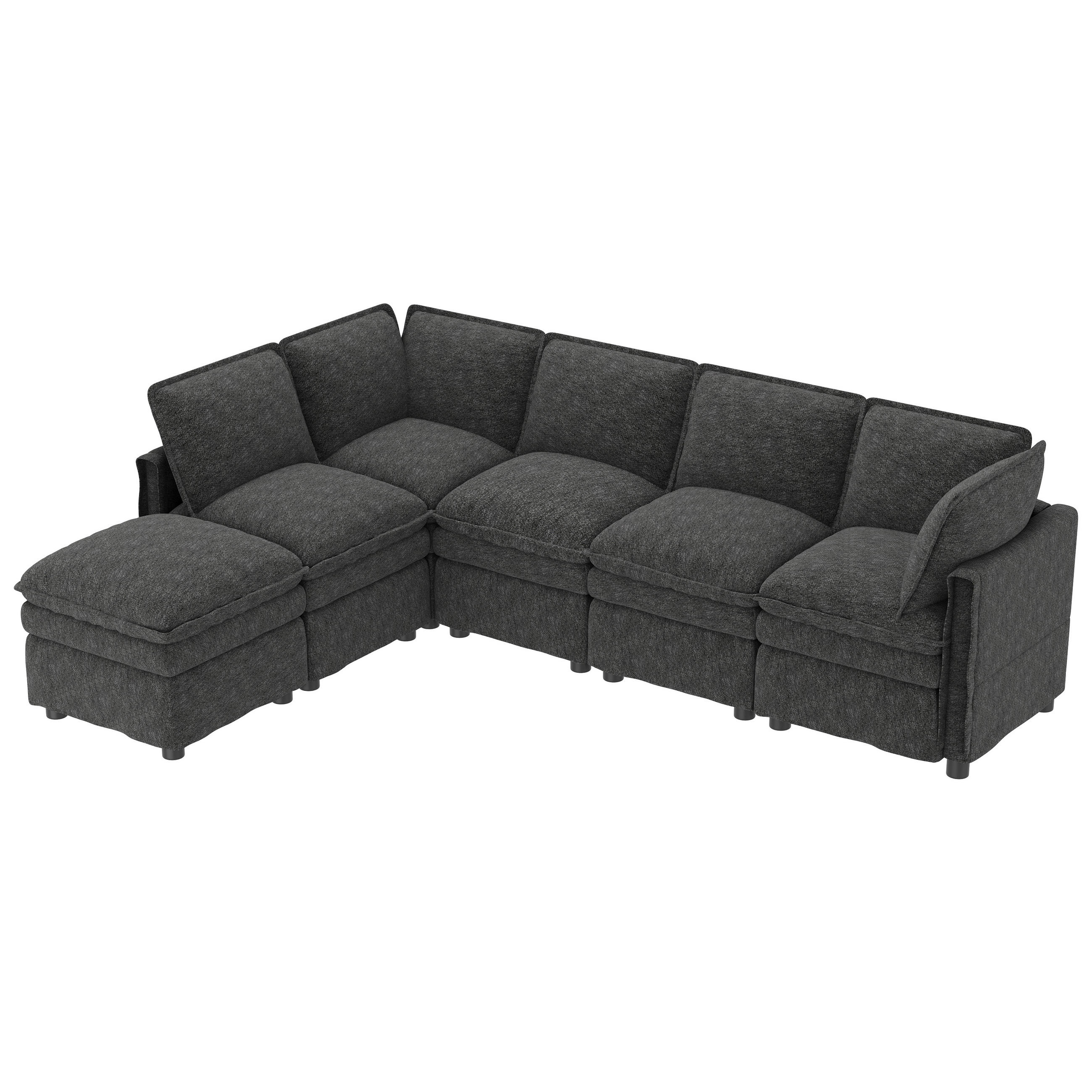 Evryae Ecksofa Grau 344x127 cm
