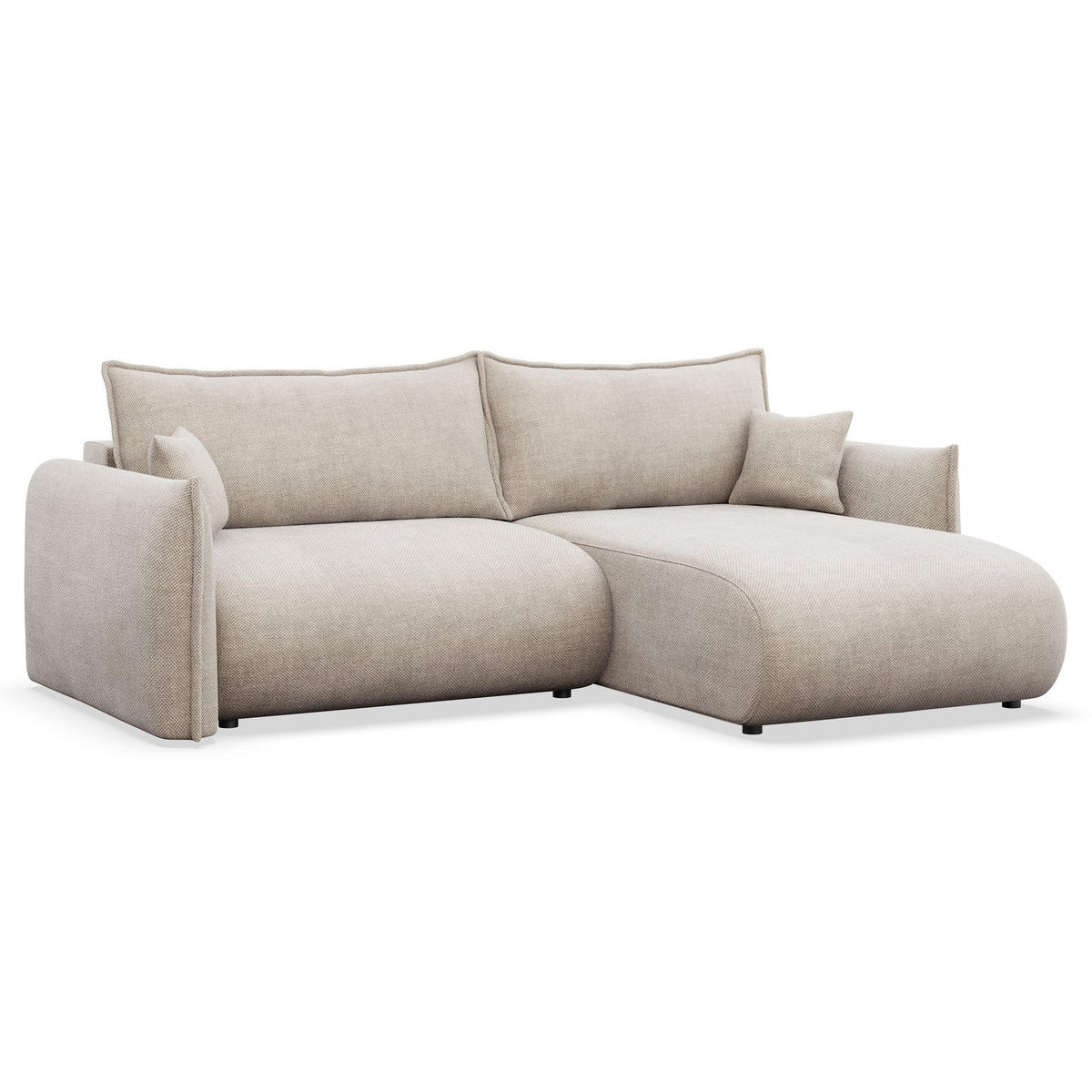ROHOVÁ SEDAČKA Cushi světle béžová žinylka - černá/ecru, textil/plast (183/252cm) - Selsey