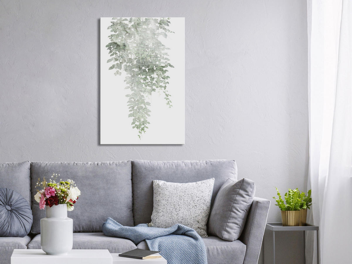 KUNSTDRUCK Grün 60/90 cm - Weiß/Grün, Textil (60/90cm) - KUNSTLOFT