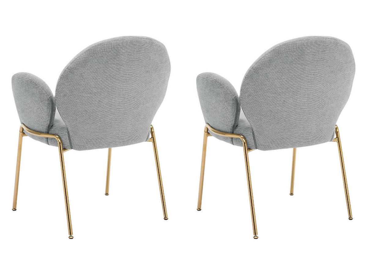 STUHL-SET Muz DC-1261/GL - Goldfarben/Grau, Textil/Metall (63/86/64cm) - MIRJAN24