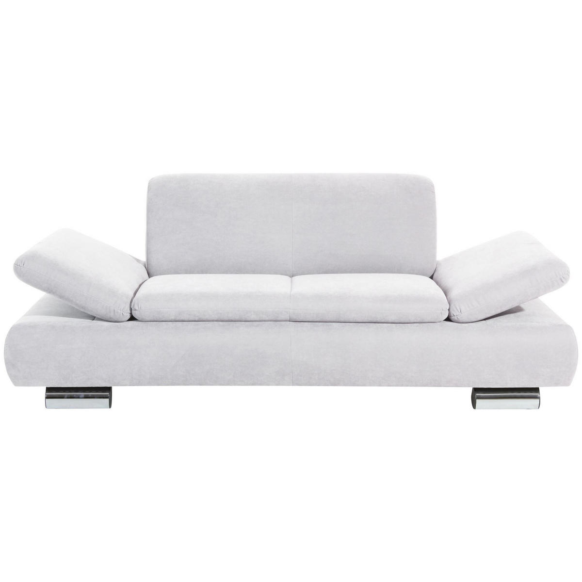 SOFA 2-Sitzer Kaye Bezug Veloursstoff Metallfuß verchromt / creme - Weiß, Kunststoff (190/76/90cm) - 58aufmkessel