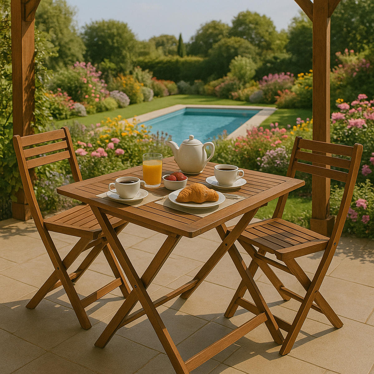 KLAPPTISCH Menorca aus Akazienholz, 5-fach verstellbar - Braun, Holz (70/120/74cm) - TPFGarden