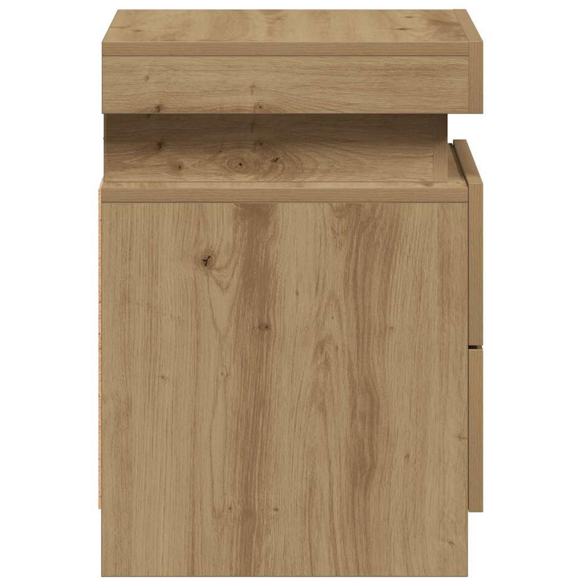 LED-NACHTTISCHE 2Er Set Artisan-Eiche 35/39/55 Cm Holzwerkstoff - Braun, Holzwerkstoff (39/55/35cm) - vidaXL