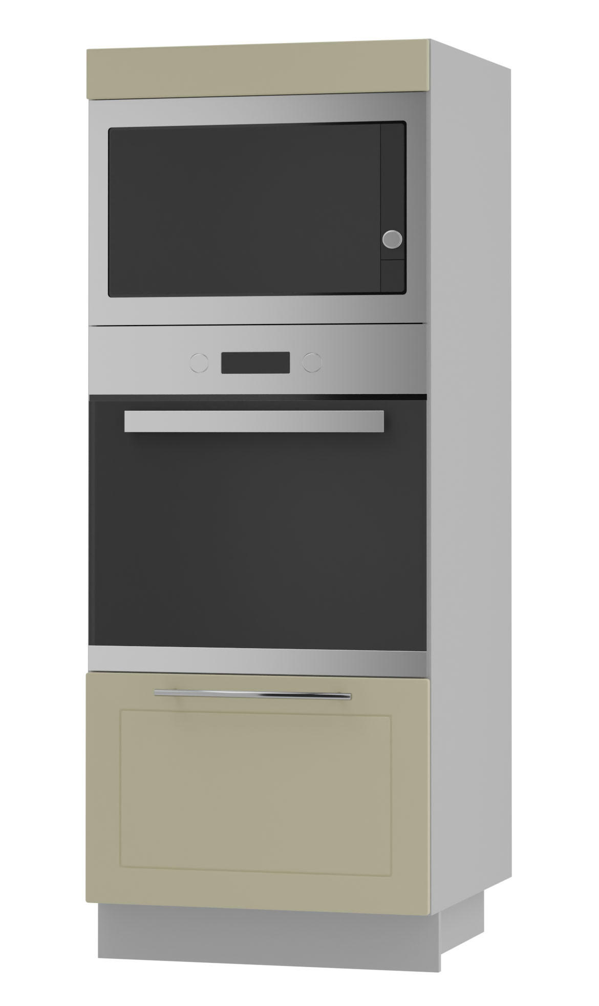 Feldmann-Wohnen Backofenhochschrank Creme, Grau 60x154x59 cm