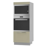 BACKOFENHOCHSCHRANK Kvantum D5AA/60/154 Vanille Matt / Grau Matt 60 / 59 / 154cm - Creme/Grau, Holz/Holzwerkstoff (60/154/59cm) - Feldmann-Wohnen