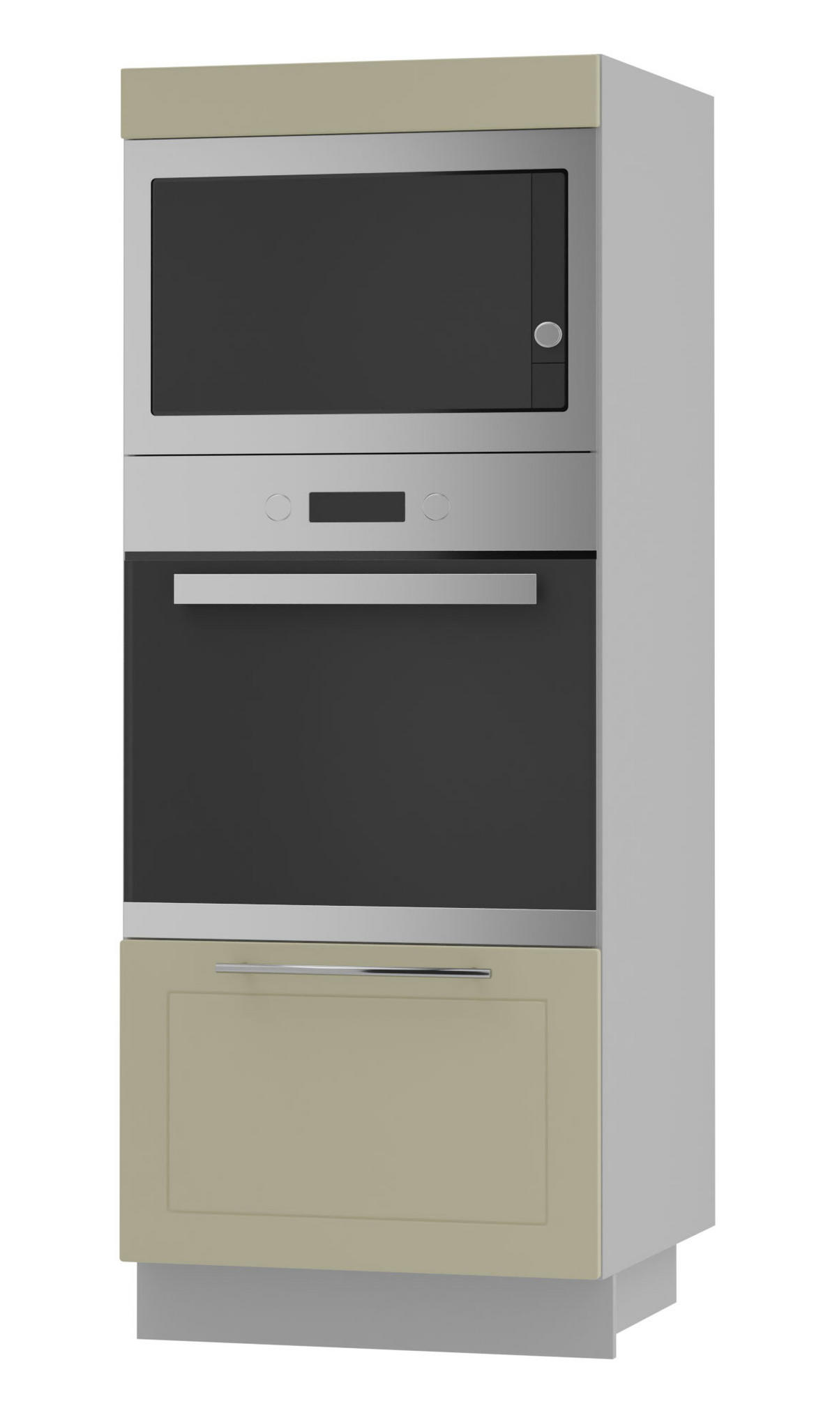 BACKOFENHOCHSCHRANK Kvantum D5AA/60/154 Vanille Matt / Grau Matt 60 / 59 / 154cm - Creme/Grau, Holz/Holzwerkstoff (60/154/59cm) - Feldmann-Wohnen