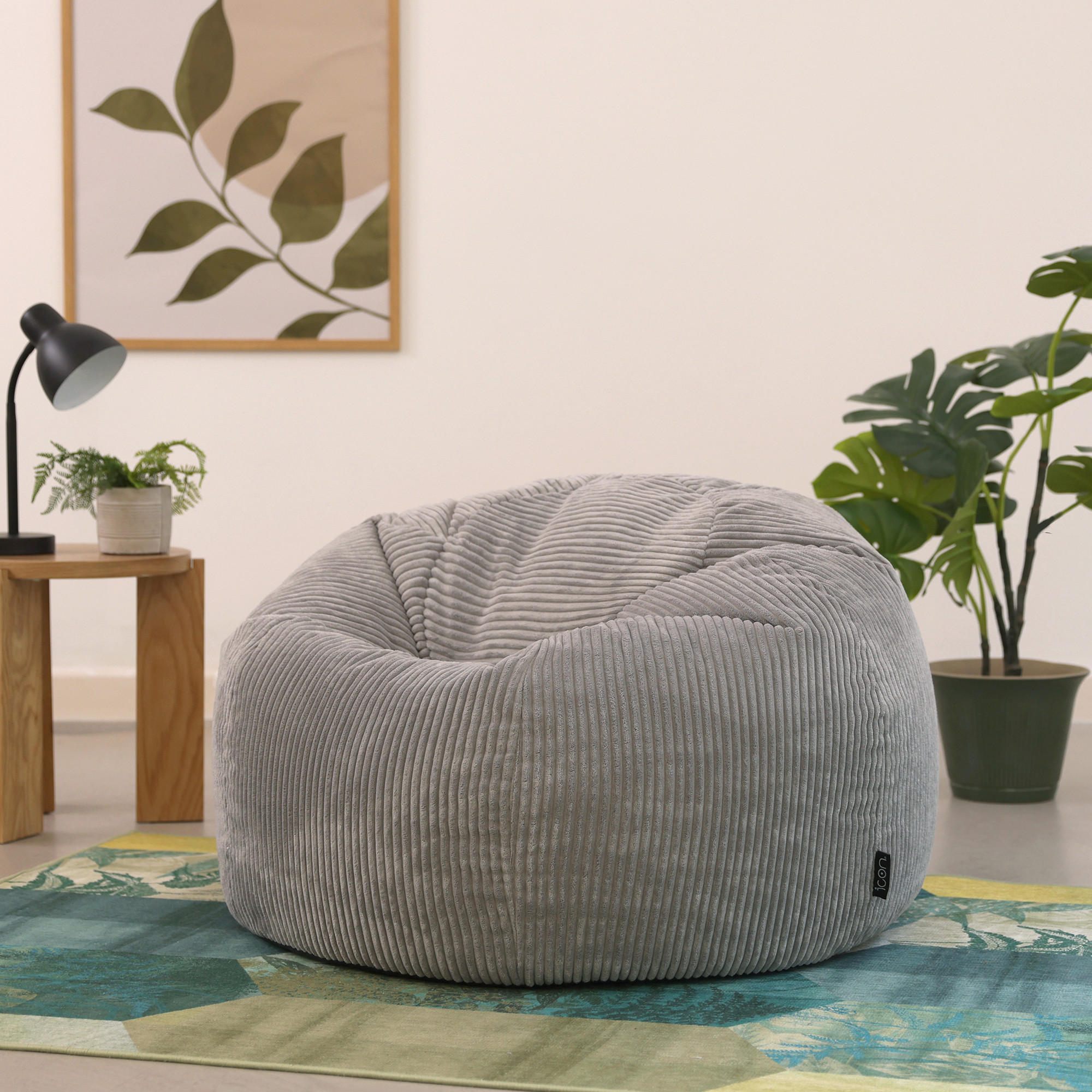 SITZSACK Klassisch , Cord - Grau, Textil (85/50/85cm) - icon