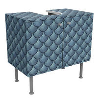 WASCHBECKENUNTERSCHRANK Muschel Fliesen Keramikoptik Blau 60/55/35 cm - Blau, Holzwerkstoff (60/55/35cm) - Bilderwelten