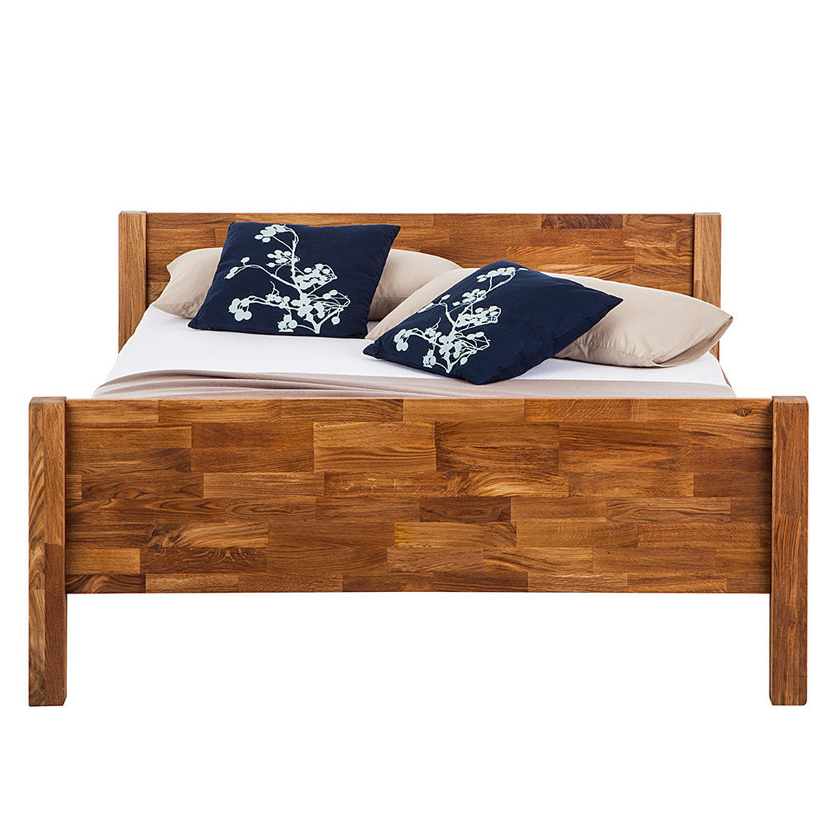 BETT - Massivholz - Eichefarben, Holz (140/200cm) - home24