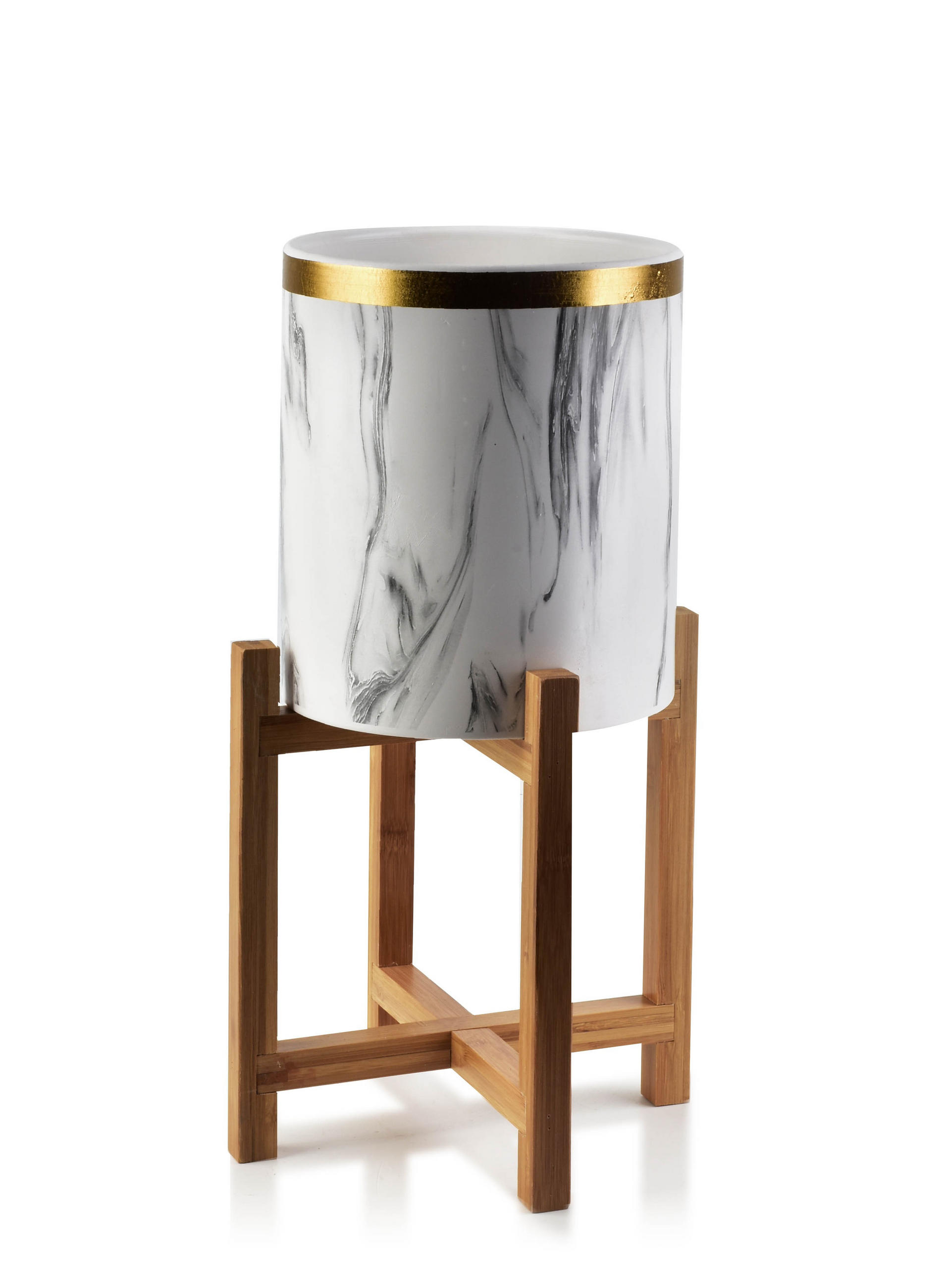 BLUMENTOPF Ava Gold 18/18/20 cm Keramik - Weiß, Keramik (18/20cm) - Mondex