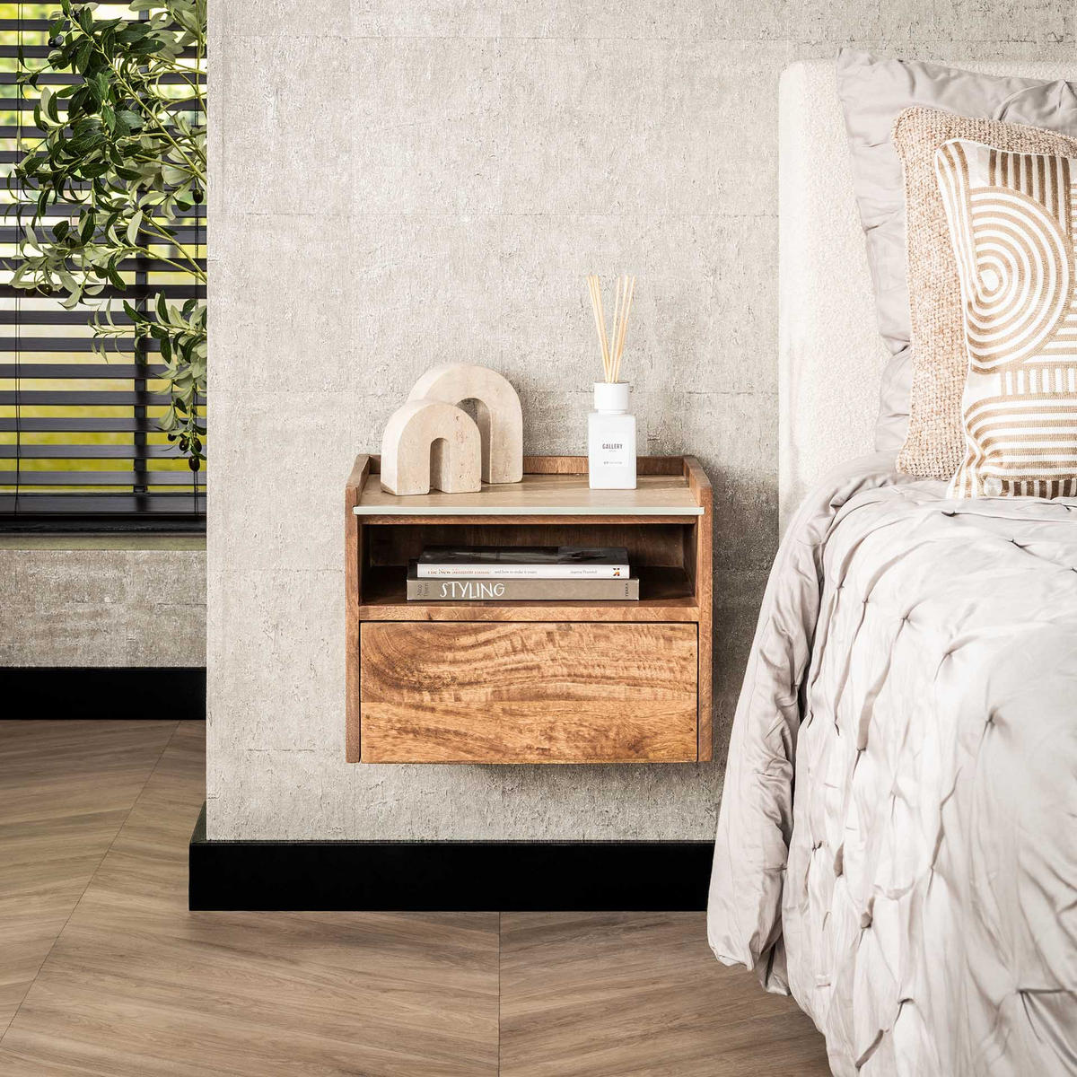 NACHTTISCH Nuovo Beige 35/40/ 30 cm - Beige, Holz (40/30/35cm) - Hoyz Collection