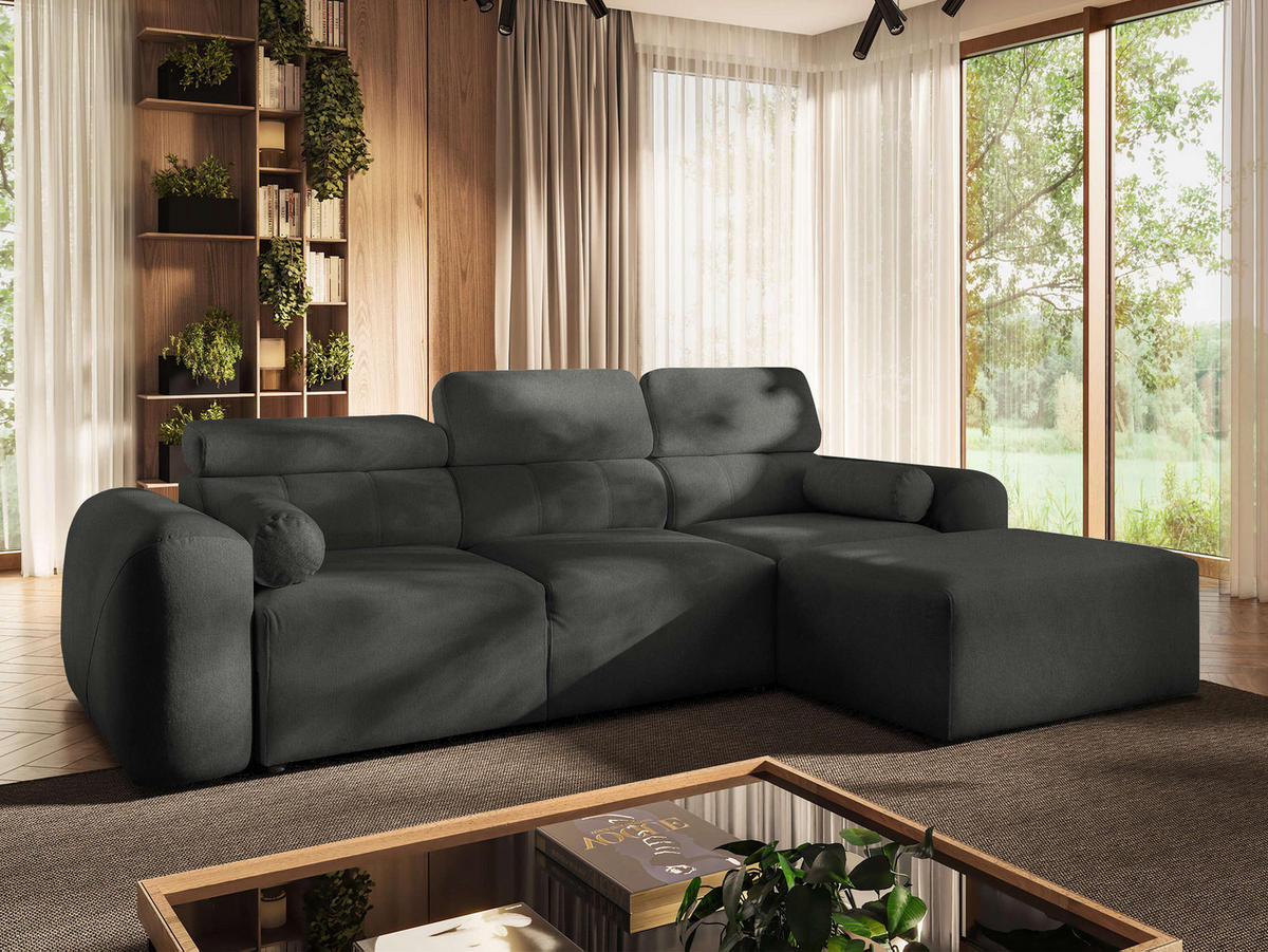 ECKSCHLAFSOFA Volare I, Seite: Rechts - Anthrazit, Holz/Textil (269/182cm) - MIRJAN24