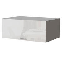 AUFSATZSCHRANK Essen W6B/90 Weiß Hochglanz / Grau Matt 90 / 59 / 36cm - Weiß Hochglanz/Grau, Holz/Holzwerkstoff (90/36/59cm) - Feldmann-Wohnen