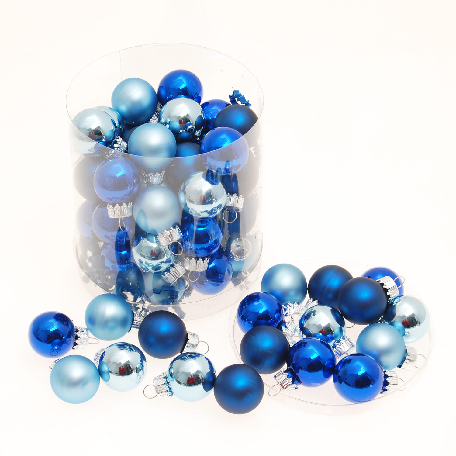 CHRISTBAUMKUGELN Mini Blau 3cm (Glas / 45 Stk.) - Blau, Glas (2/2/2cm) - Krebs Glas Lauscha