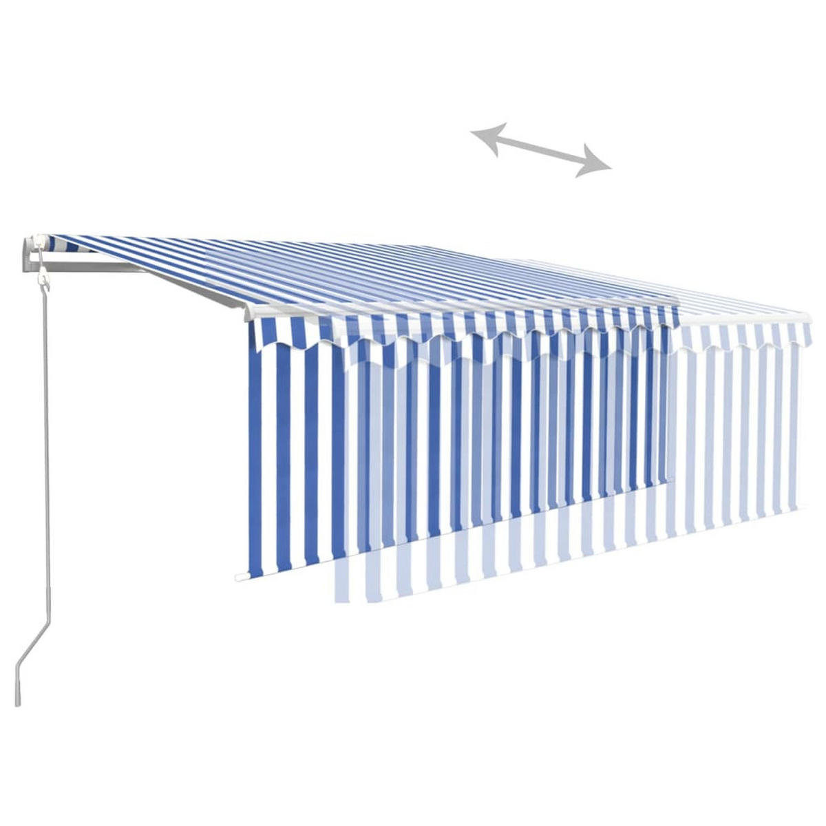 MARKISE Automatisch Einziehbar mit Volant 3x2,5 m Blau - Blau, Metall (300/1/300cm) - furnicato