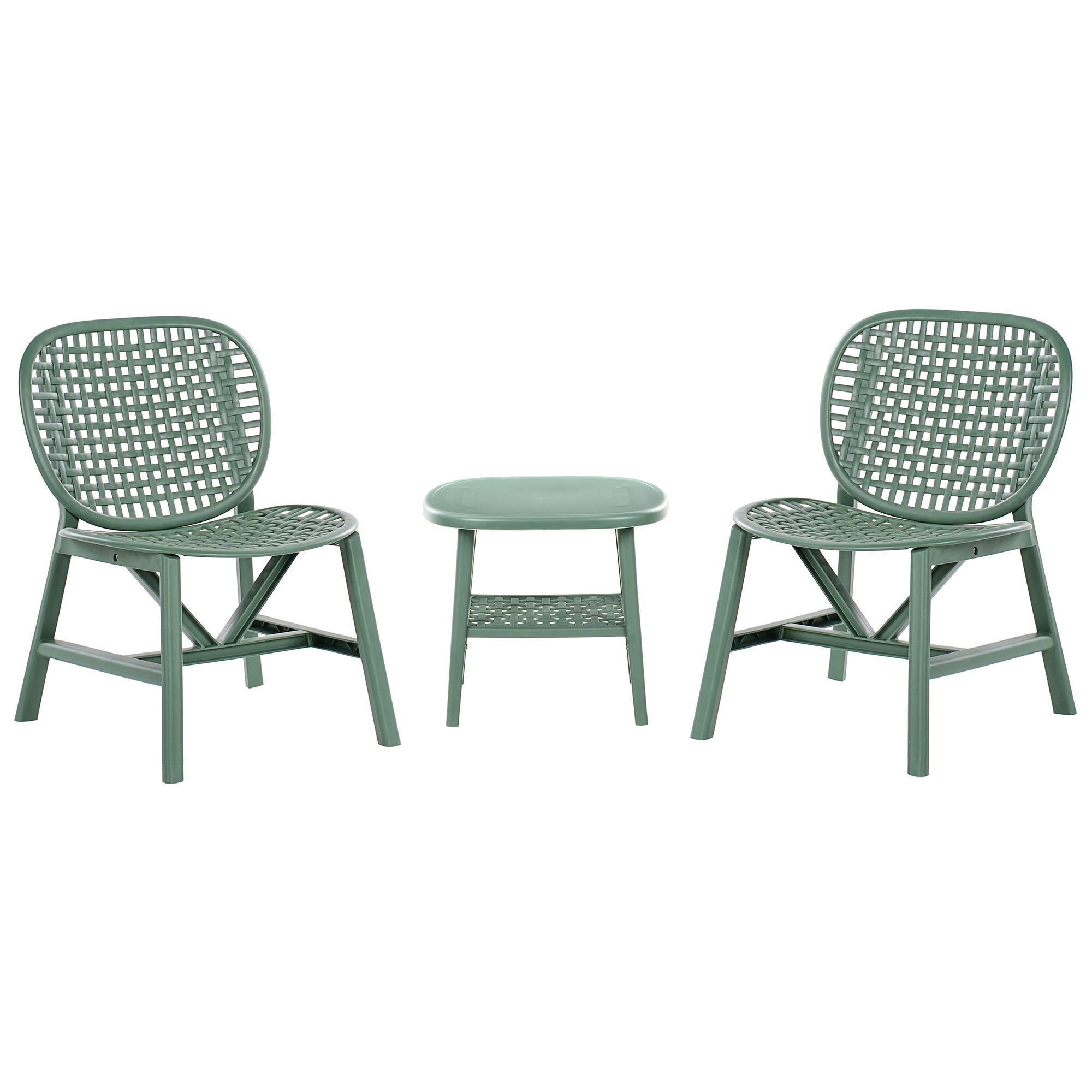 BISTRO-SET Grün Sicelle - Grün, Kunststoff - Beliani