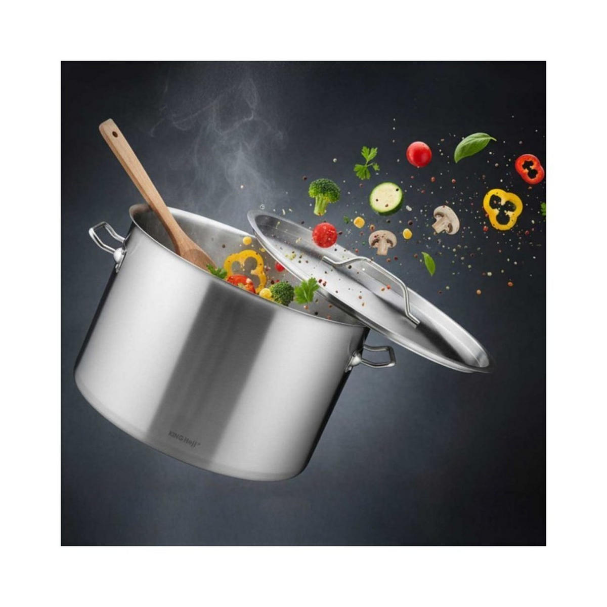 TOPF Silber 30/30/20 cm KH2022 - Silberfarben, Metall (30cm) - Kinghoff 