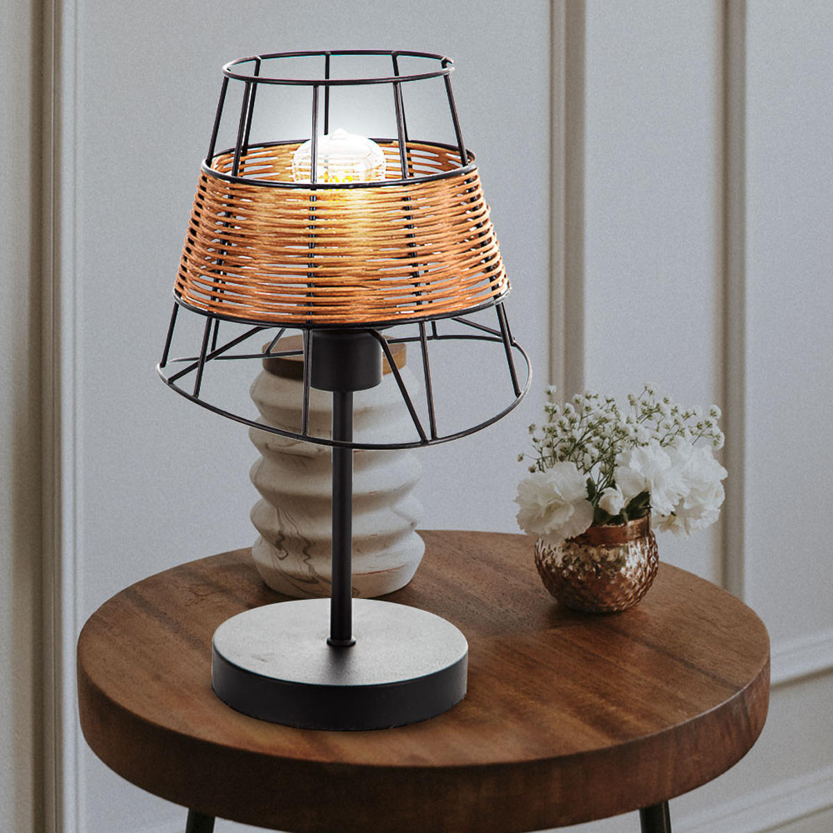 TISCHLEUCHTE ESRA Metall Braun - Braun, Metall (20/20/35cm) - Nowa