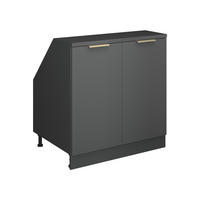 ORMARIĆ ZA KOSI KROV S VRATA Rion Antracit-Zlatna 80 x 81.6 cm s 2 vrata, korpus ormara dubine 60 cm - antracit, drvni materijal (80/83.8/60cm) - Vicco