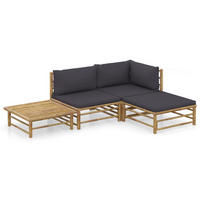 GARTENSET Renken 4-teilig - Grau, Naturmaterialien - Nettlife