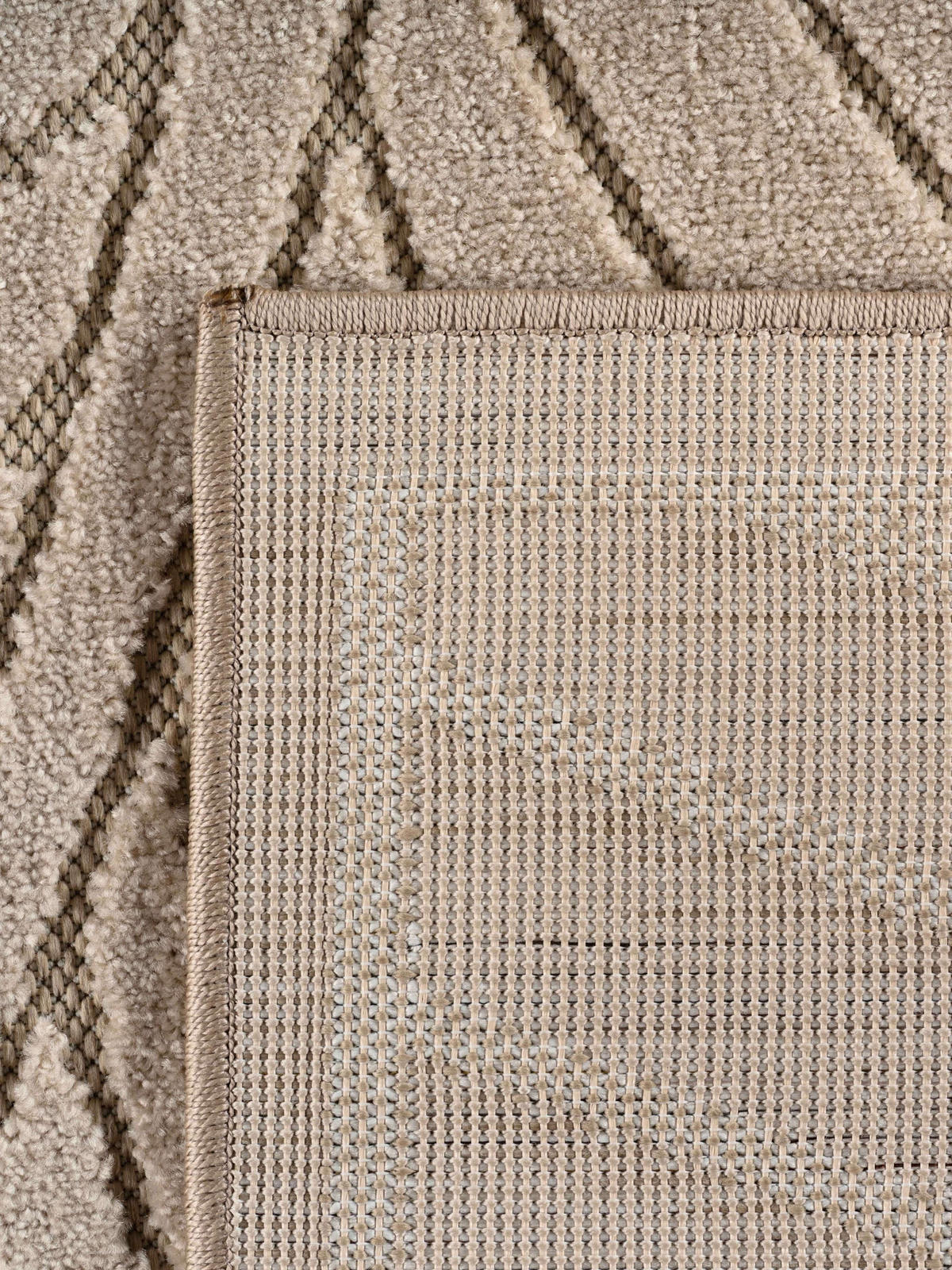 TEPPICH Outdoor, Fußbodenheizung-geeignet, mit Blattmotiv, ENGADIN in Beige, 120 x 170 cm - Beige, Textil (120/170cm) - KADIMA DESIGN