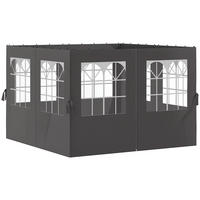 PAVILLON-SEITENWÄNDE, 4 Seitenwand-Paneele für Gartenpavillon, mit Reißverschluss, 3 x 3 m Pavillon, Dunkelgrau - Dunkelgrau, Textil (302/205/1cm)