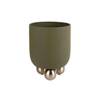 BLUMENTOPF Estilo Grün Ø26/32 cm - Grün, Metall (32cm) - Present Time
