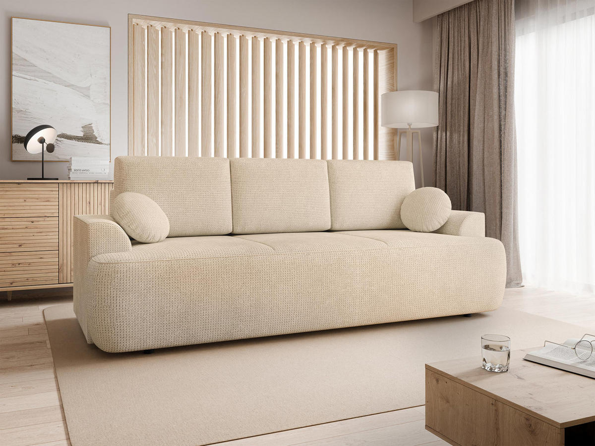 SCHLAFSOFA Velo - Beige/Schwarz, Holz/Kunststoff (248/94/110cm) - MIRJAN24