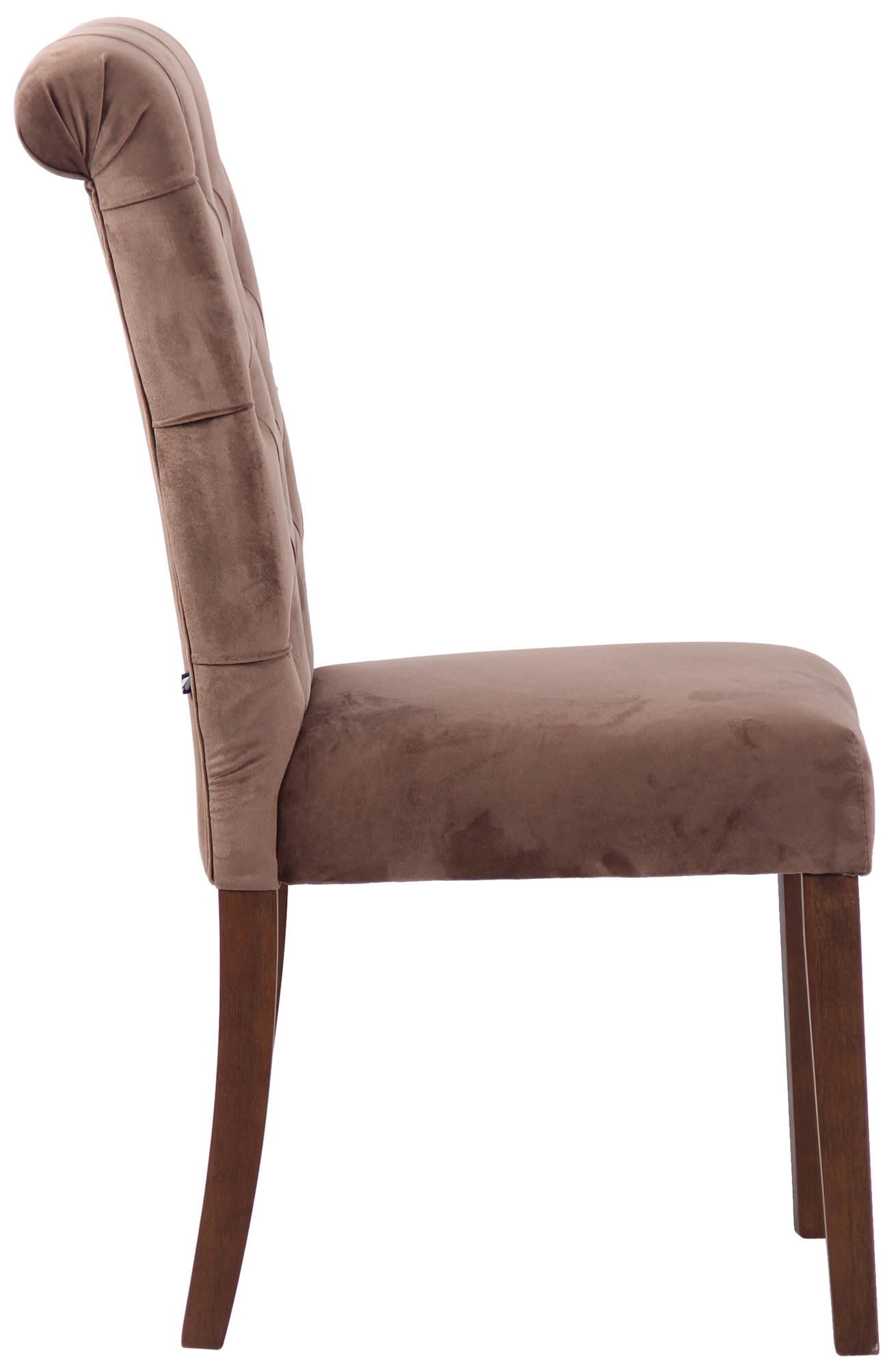 ESSZIMMERSTUHL Lisbon Samt, Gestell Kautschukholz Braun Braun - Braun, Holz/Textil (45/98/63cm) - TPFLiving