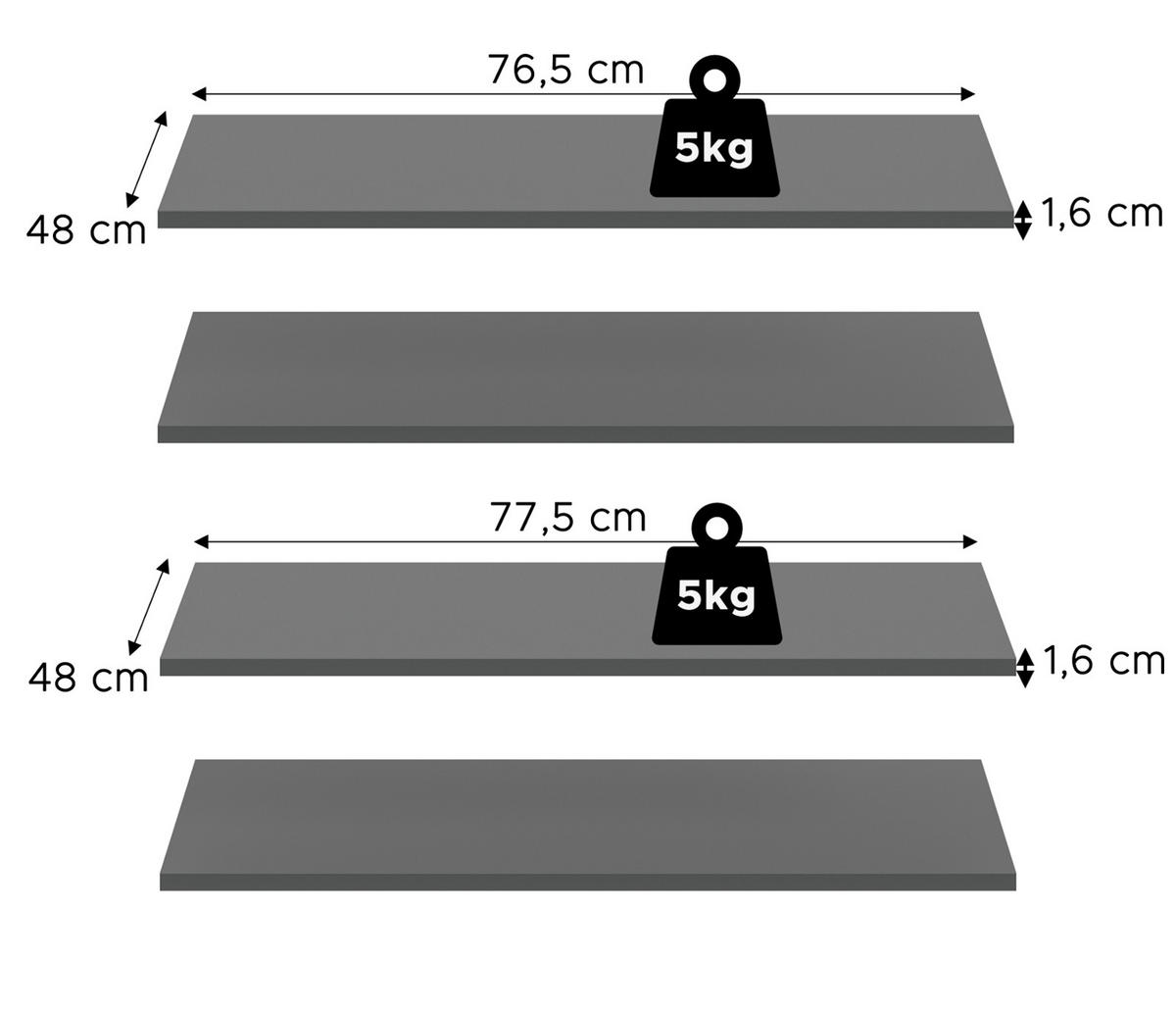 KLEIDERSCHRANK grau 5-türig 200 cm, Drehtürenschrank mit Kleiderstangen - Schwarz/Grau, Holzwerkstoff/Kunststoff (200/176/51cm) - Inn.Furn