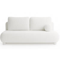 SITZSOFA Weiß MAJA Mit Schlaffunktion Bouclé - Weiß, Textil (209/96/96cm) - Sepro Meble