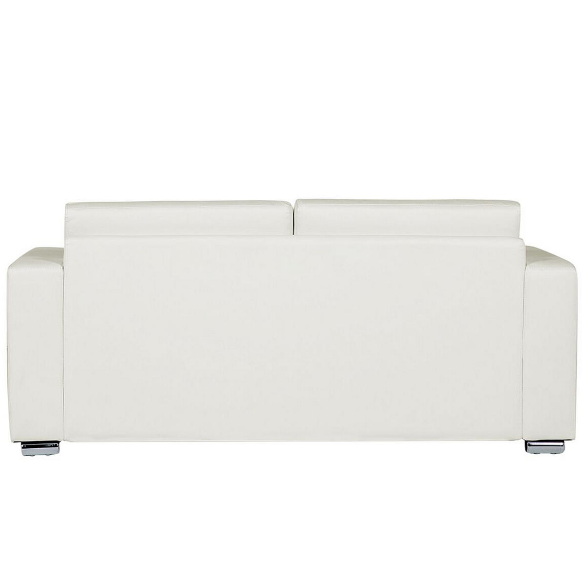3-SITZER-SOFA Echtleder Weiß Helsinki - Weiß, Leder/Fell (186/72/76cm) - Beliani