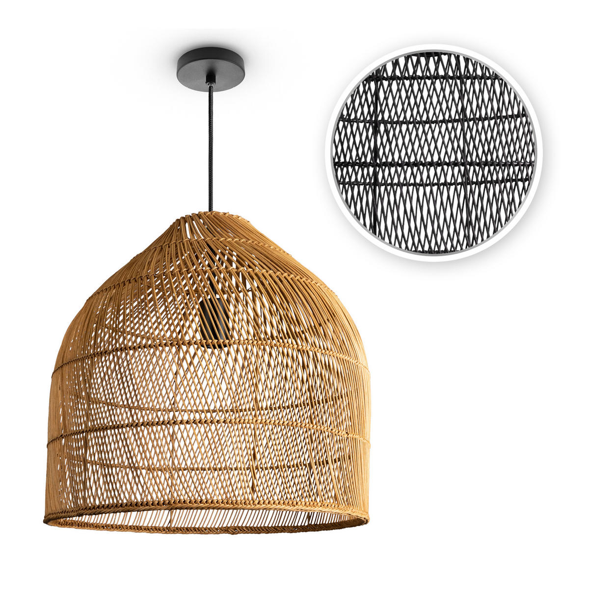 PENDELLEUCHTE Linnu - Schwarz, Metall (44/44/44cm) - Paco Home