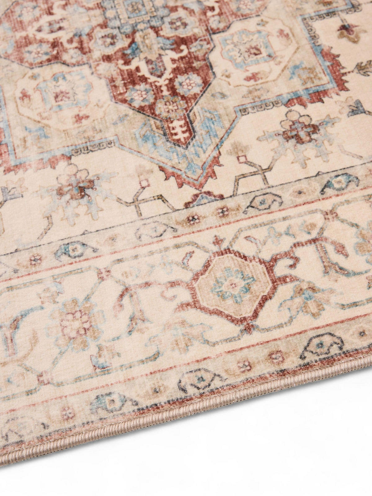 VINTAGE-LÄUFER Miray waschbar 80/240 cm - Rot/Multicolor, Kunststoff (80/240cm) - benuta Nest