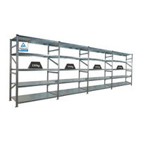 FACHBODENREGAL Proximo Stecksystem 200x600x60cm 5 Ebenen Fachlast 130 kg Beidseitig nutzbar Verzinkt - Silberfarben, Metall (600/200/60cm) - PROREGAL